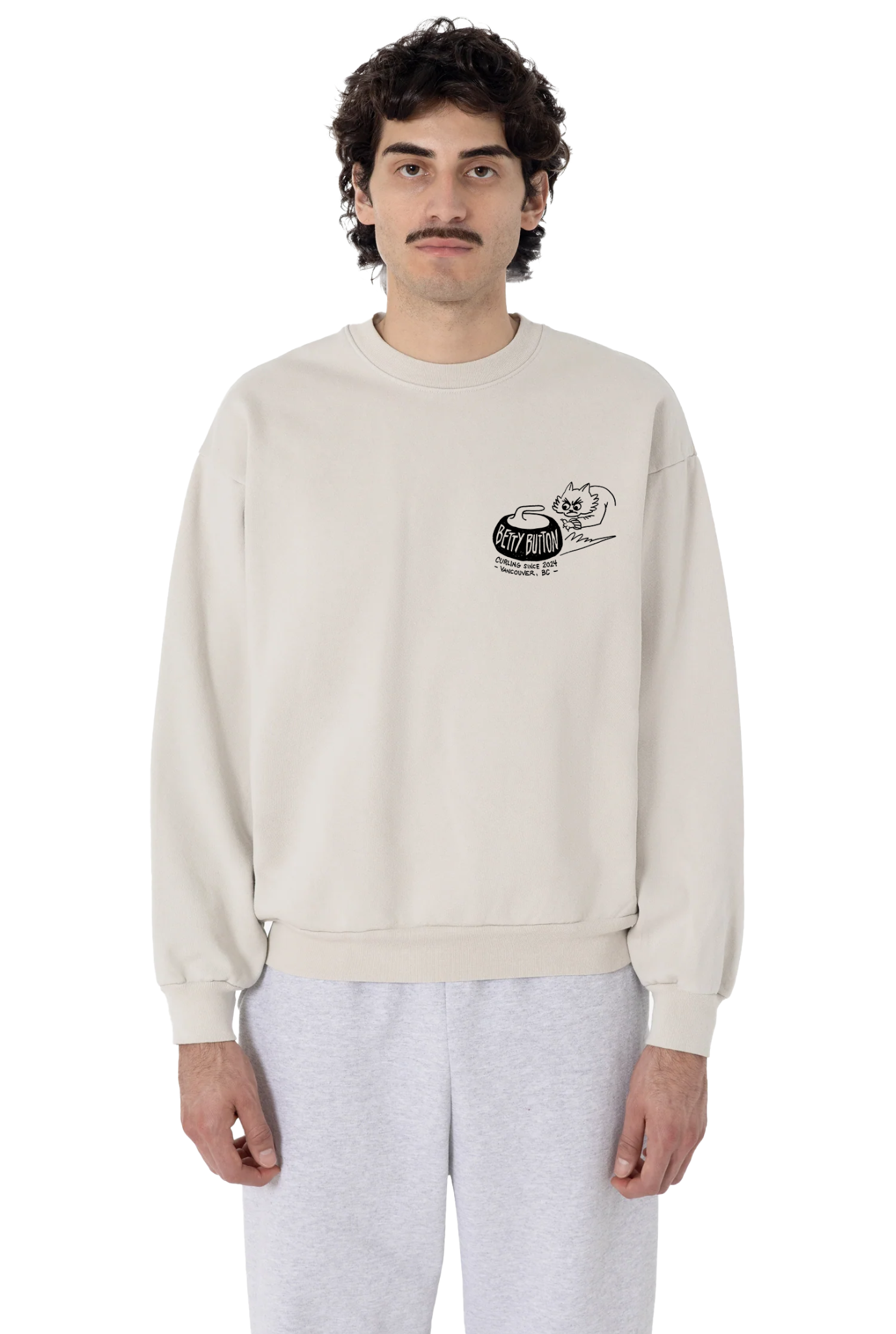 Sweatshirt in Cement, front